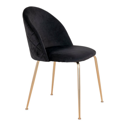 Geneve Dining Chair - Velvet, Steel, Black - Set of 2