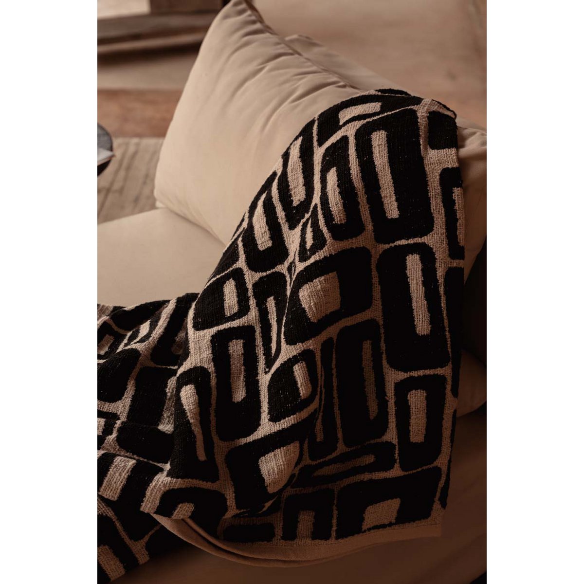 Natural Black Aztec Throw - Global Style Bed and Lounge Accent