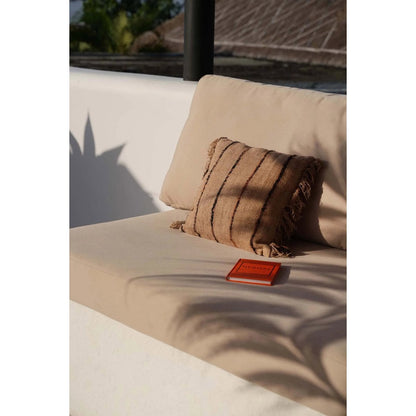 Cotton Boho Cushion Cover - Beige & Black - 40x40 cm