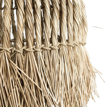 Natural Fiber Pendant Light - Handwoven Mendong Grass Shade - Medium