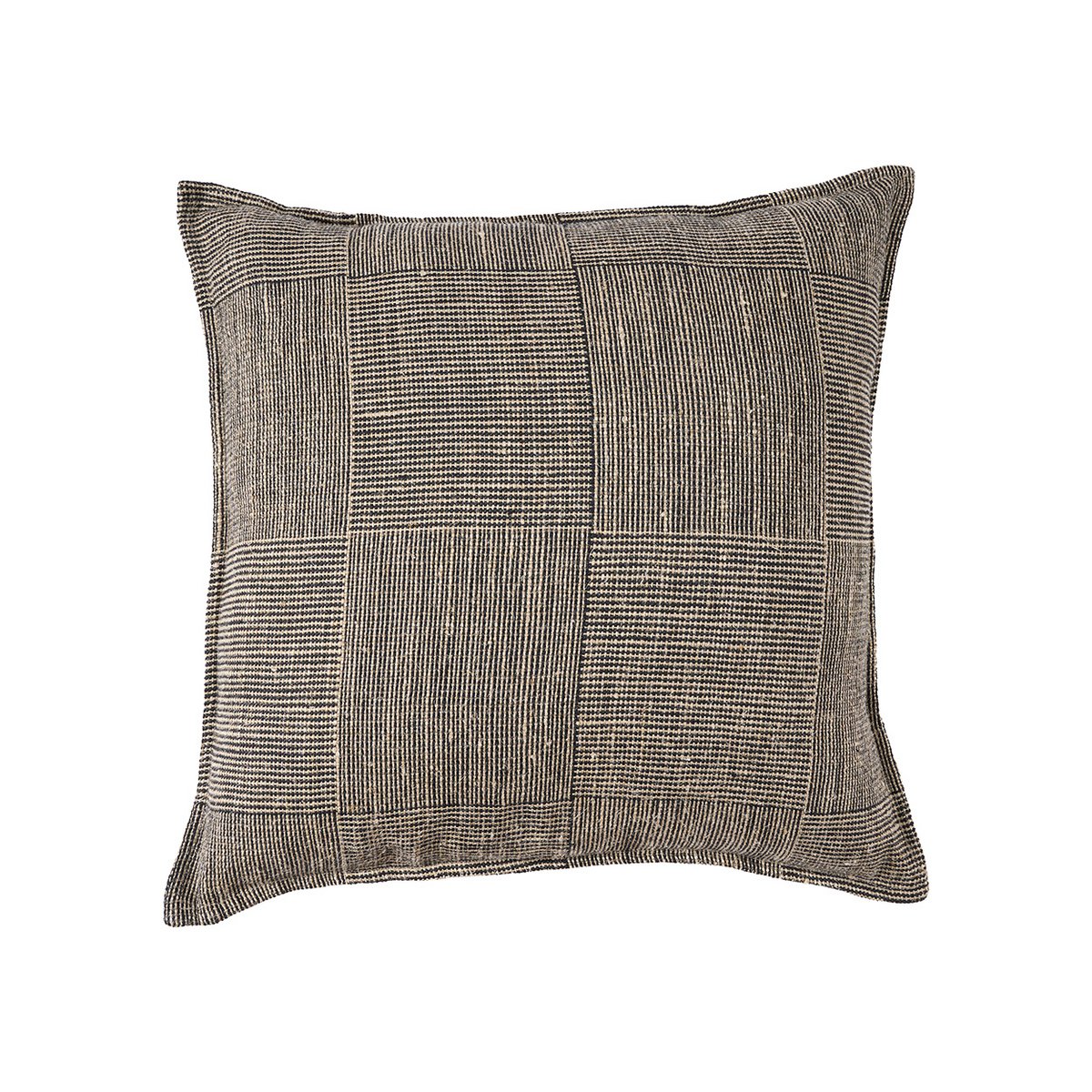 The Bloc Party Cushion Cover - Black Natural - 50x50