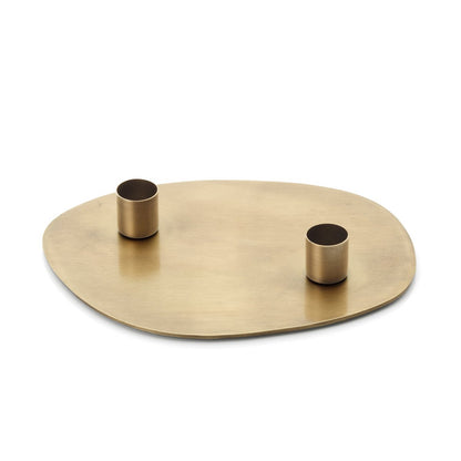 Brass Candle Holder – Gold Glowpad Design, Medium Size
