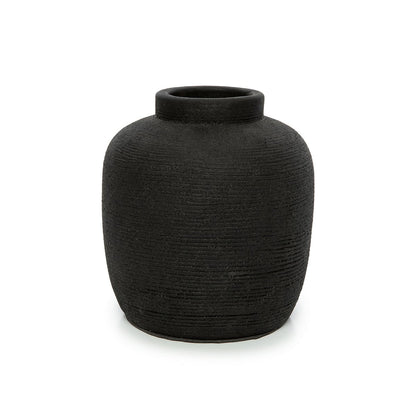 Terracotta Vase - Black Peaky Style Accent Vase - Medium