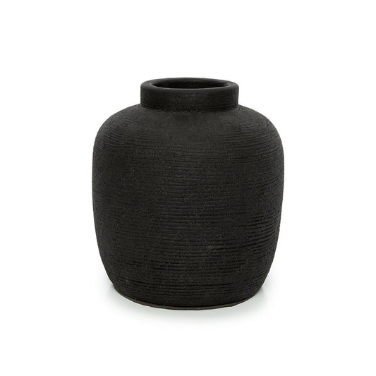 Terracotta Vase - Black Peaky Style Accent Vase - Medium