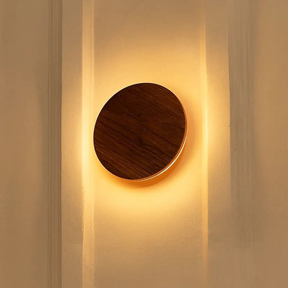 Walnut Cordless Wall Light - Rechargeable Dimmable Touch Light
