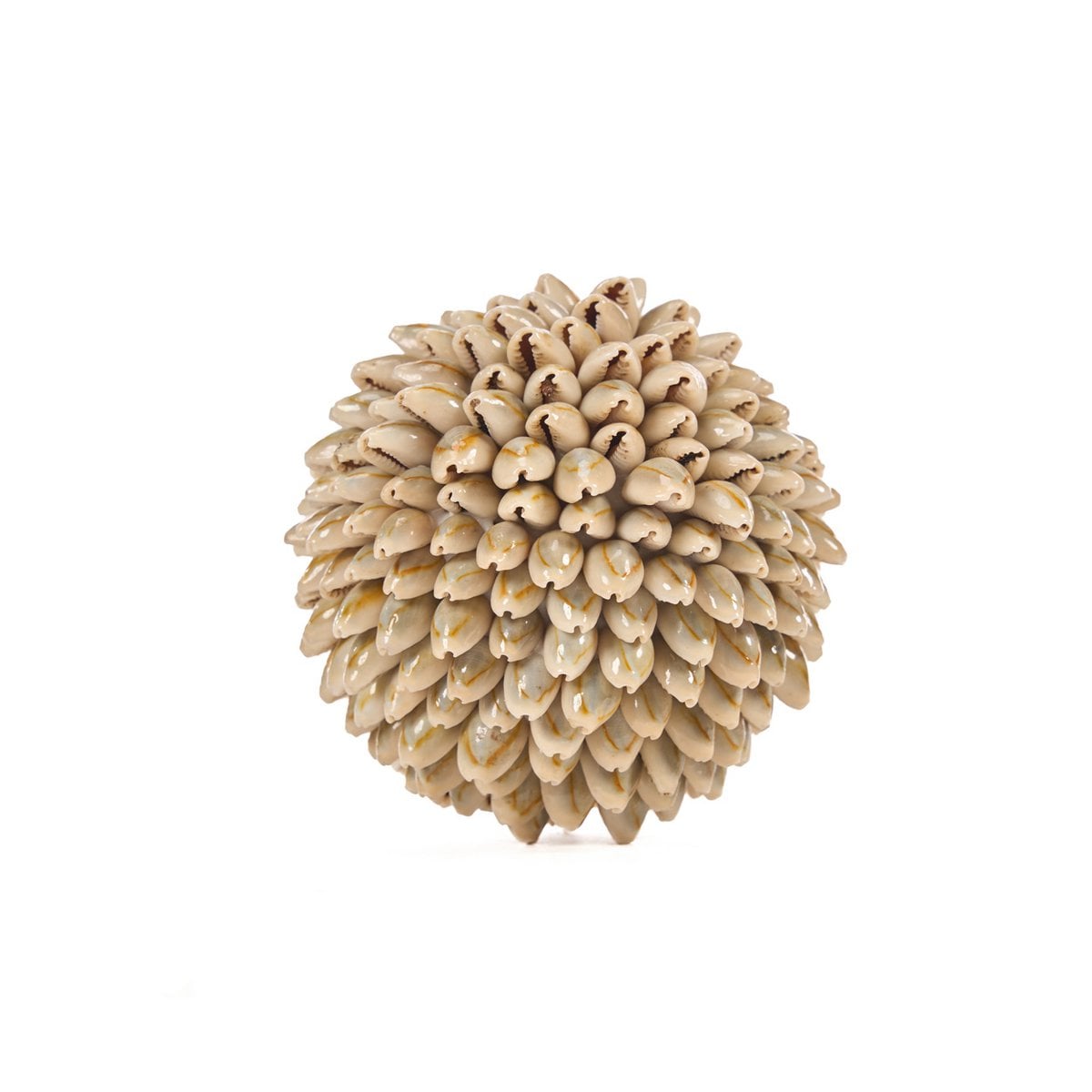 Seashell Ball Decor - Small Coastal Ornament for Shelves