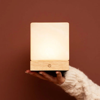 Yce Light Brown Cordless Wooden Lamp | Rechargeable, Dimmable & 100-Hour Battery Life