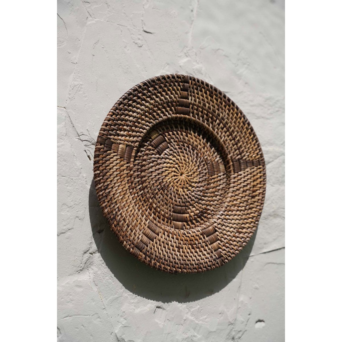 Woven Wall Plate - Ethnic Decor - Brown, Small