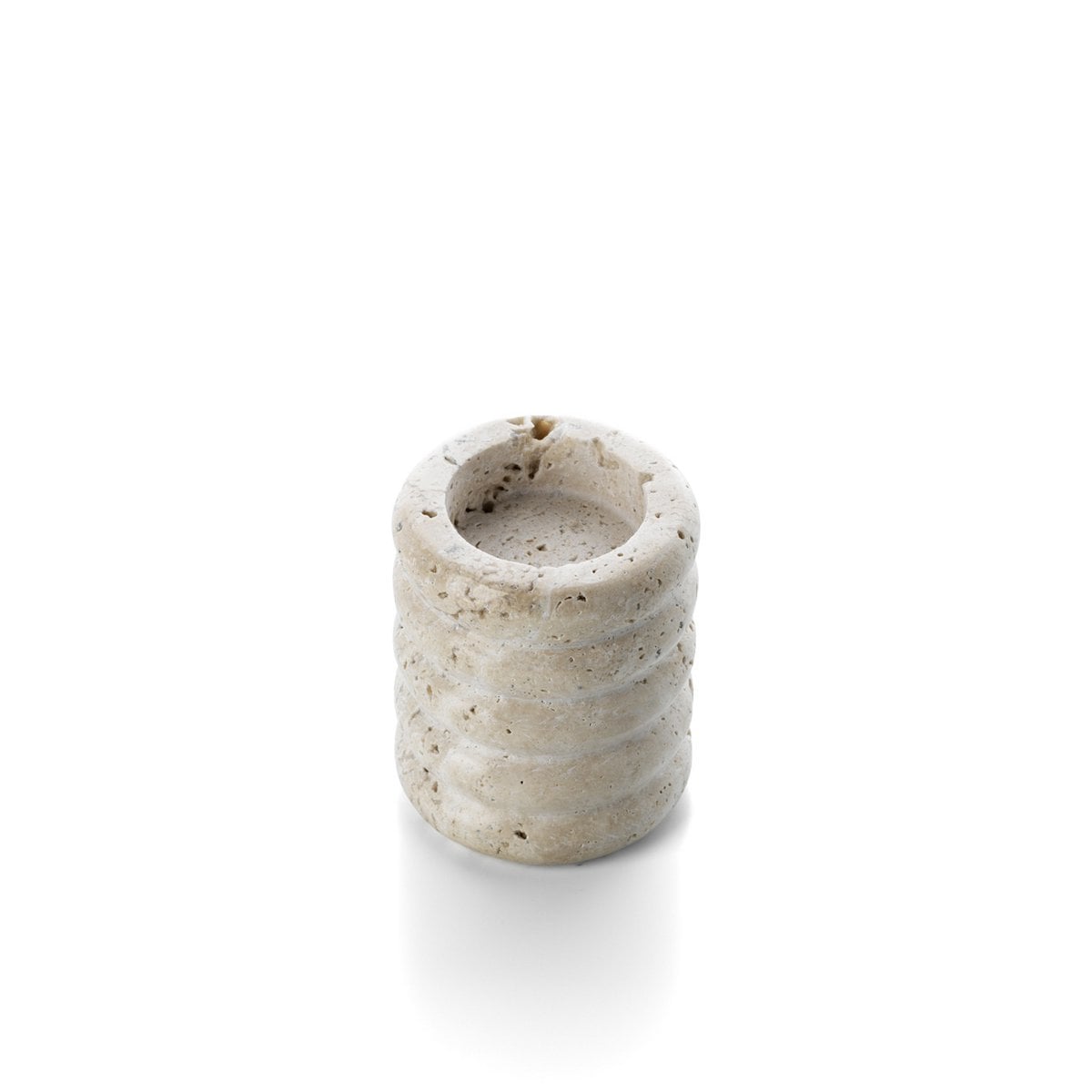 El portavela de travertino Ripple - Beige - Pequeño