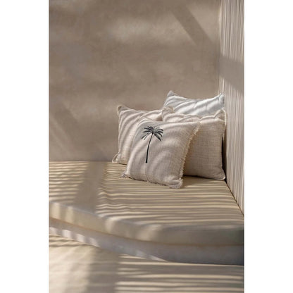 The Gili Palm Cushion Cover - Natural Black