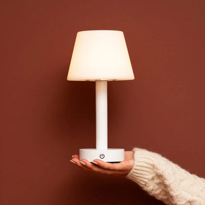 Zoë White Wooden Rechargeable Table Lamp | Dimmable, USB-C & Up to 80 Hours of Battery Life