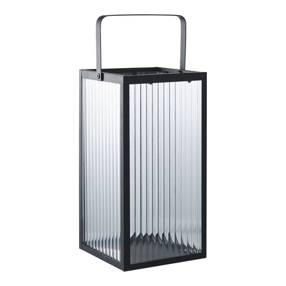 Metal and Glass Lantern Black Almonte