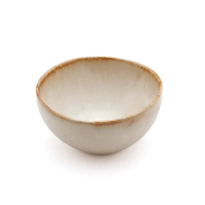 Ceramic Bowl - Small White Bowl with Gold Accent