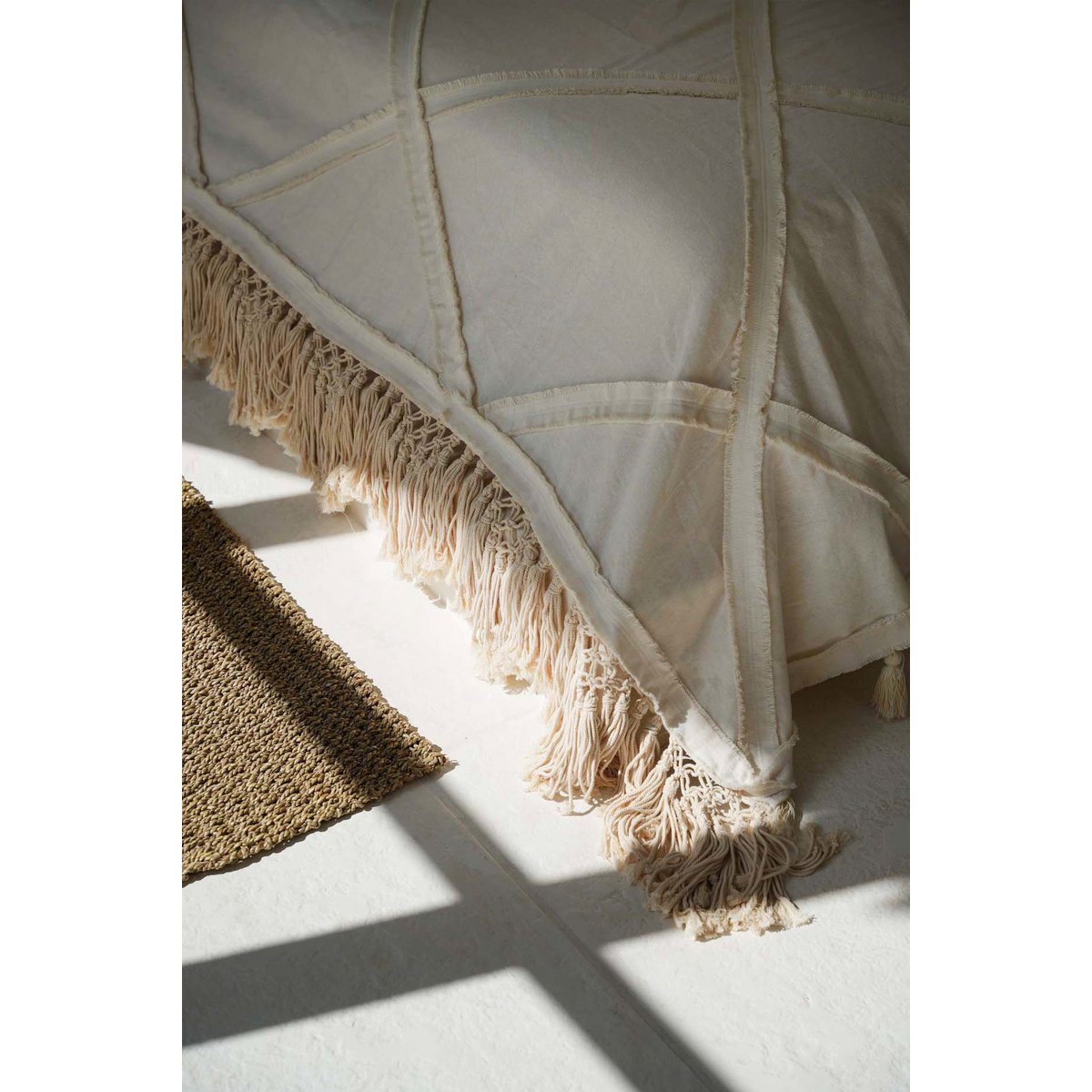 Natural Cotton Berber Bed Throw - Soft & Durable Accent