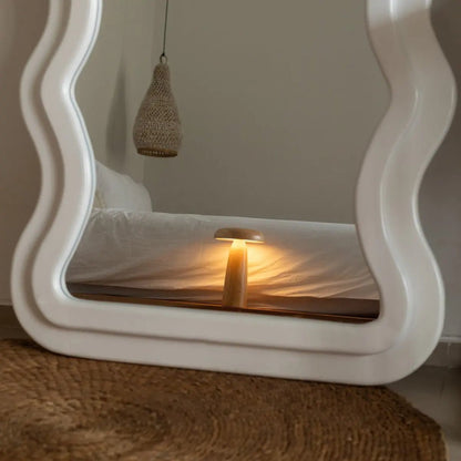 Wooden Table Lamp Light Brown | Cordless Rechargeable Dimmable