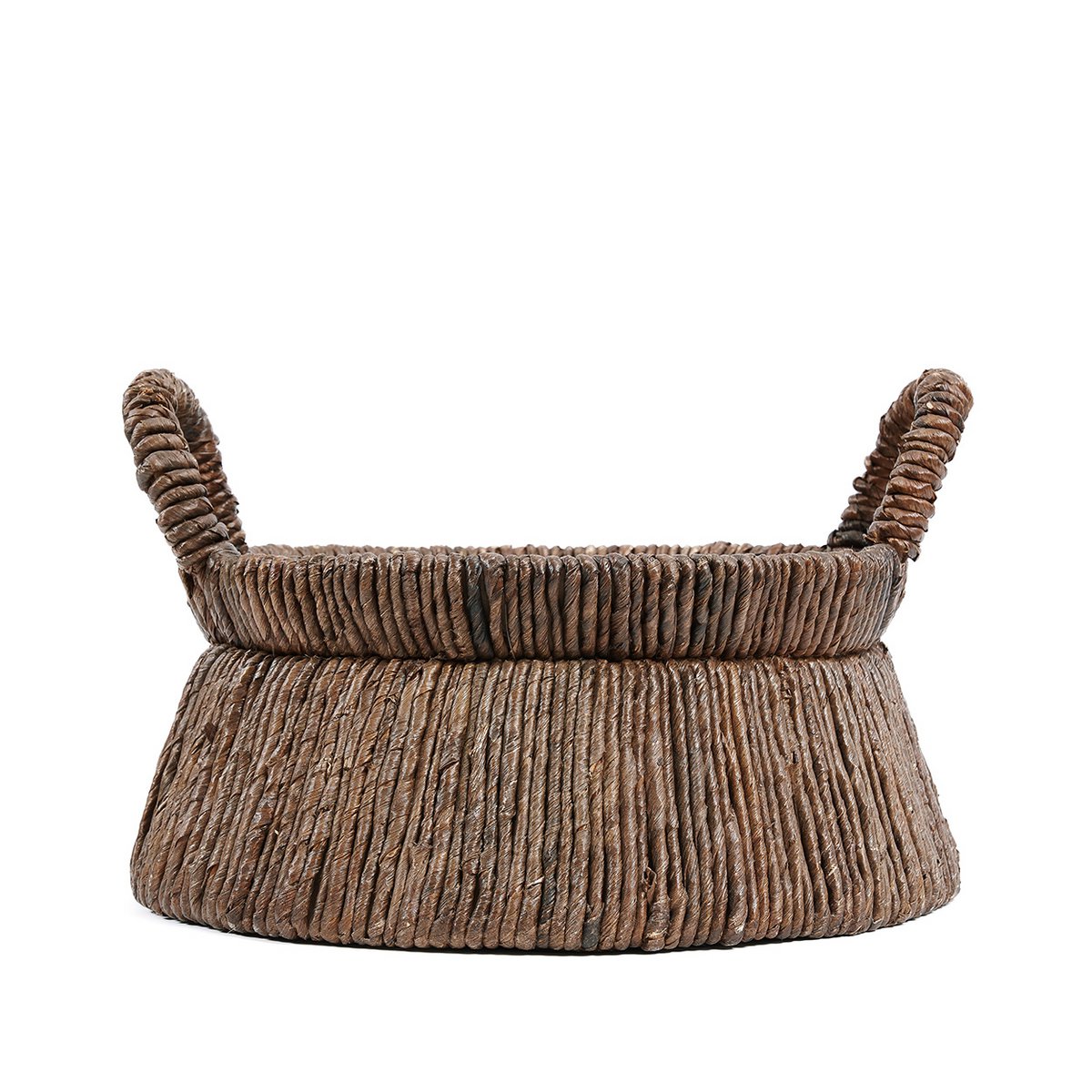 Banana Leaf Storage Basket – Handwoven Triangular Basket, Brown