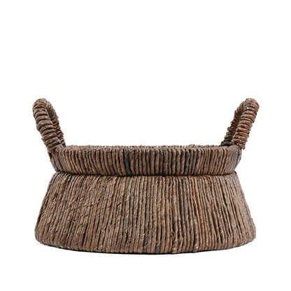 Banana Leaf Storage Basket – Handwoven Triangular Basket, Brown