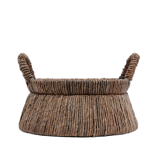 Banana Leaf Storage Basket – Handwoven Triangular Basket, Brown