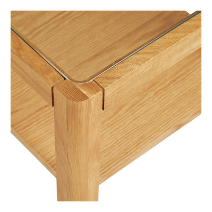 Lourmarin Side table, oak/oak veneer/tempered glass, natural, 40x40x45 cm