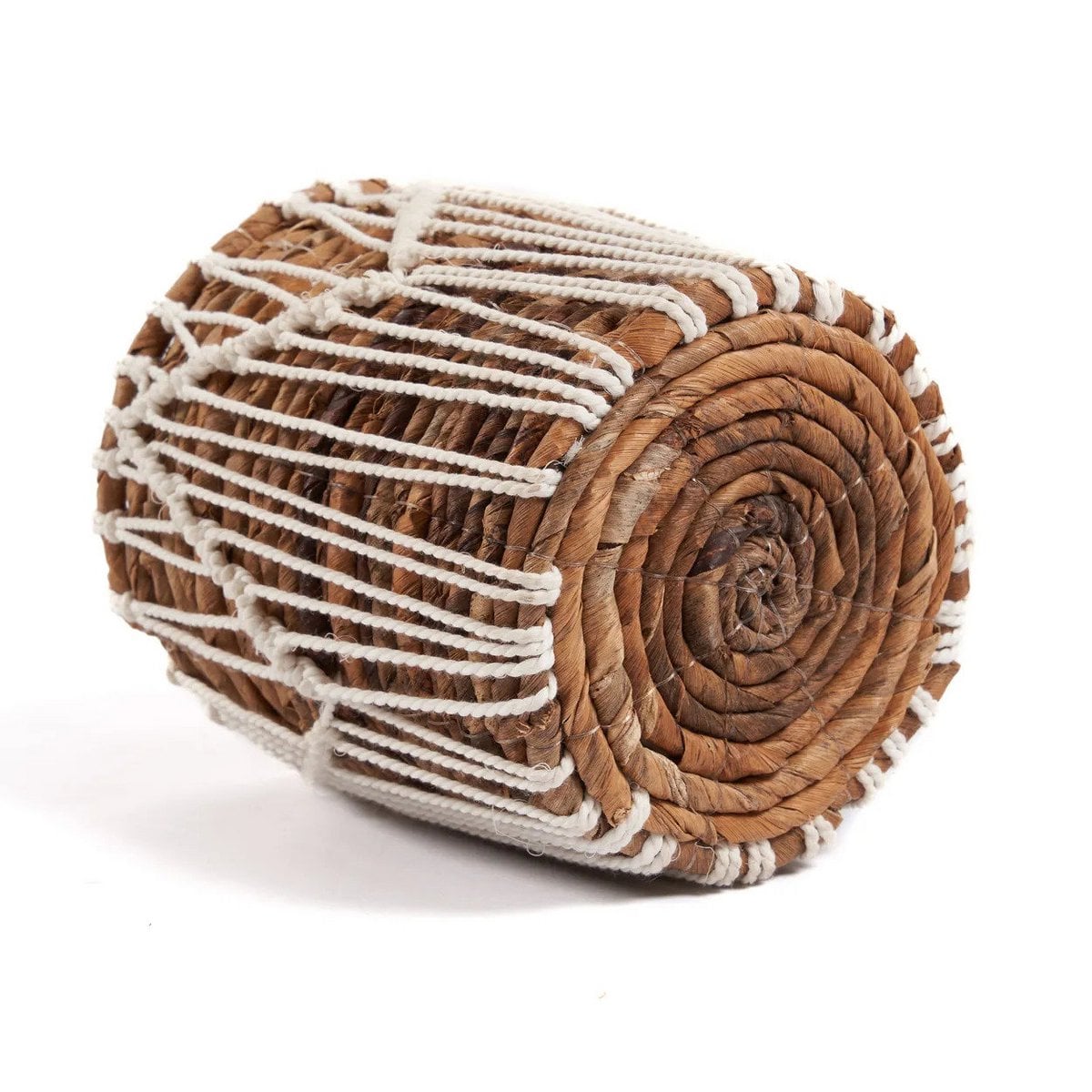 Macrame Basket - Natural Woven Basket for Storage - Small White