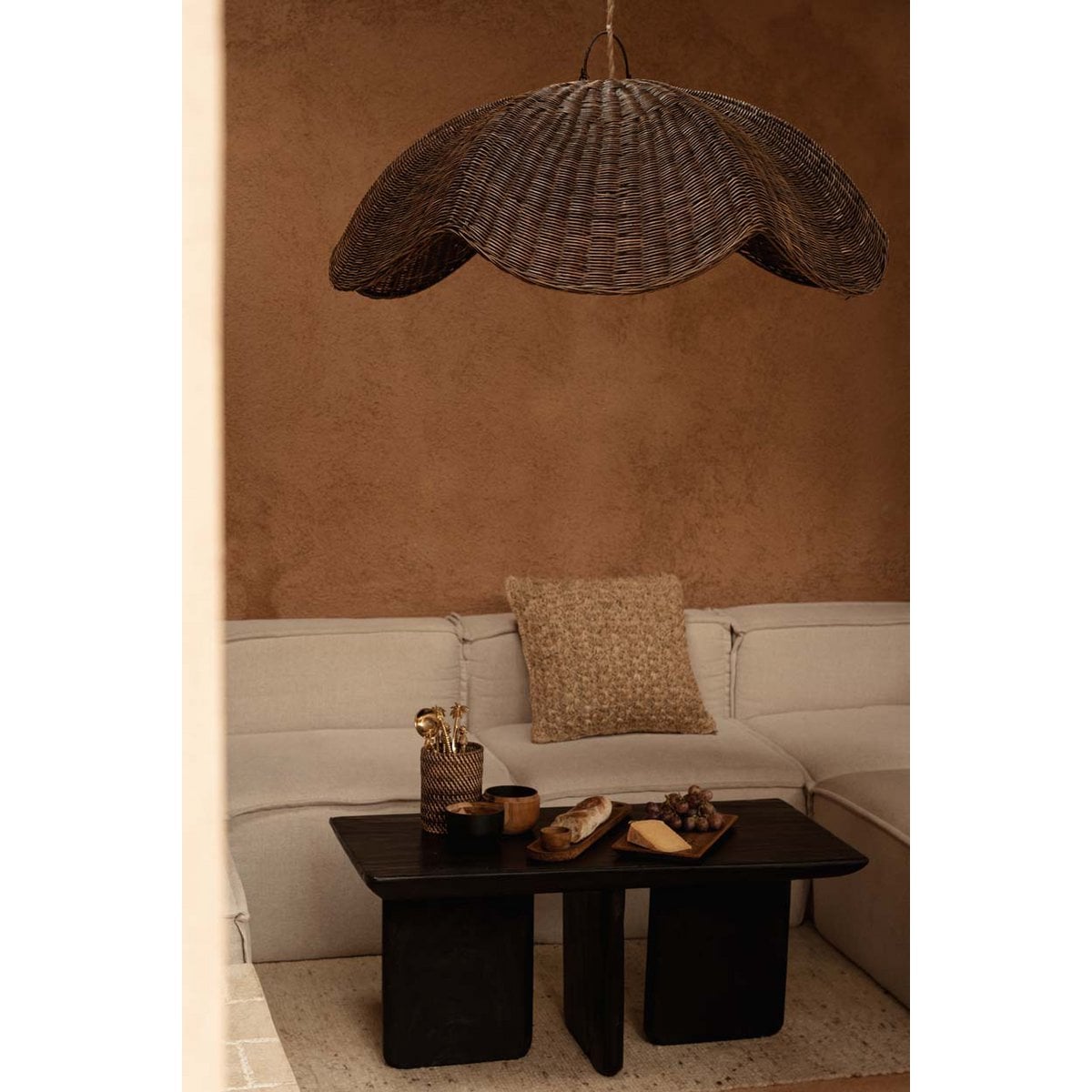 The Wave Pendant - Dark Walnut - L