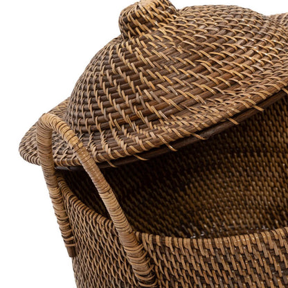 Rattan Basket with Handles - Colonial Style | Bazar Bizar