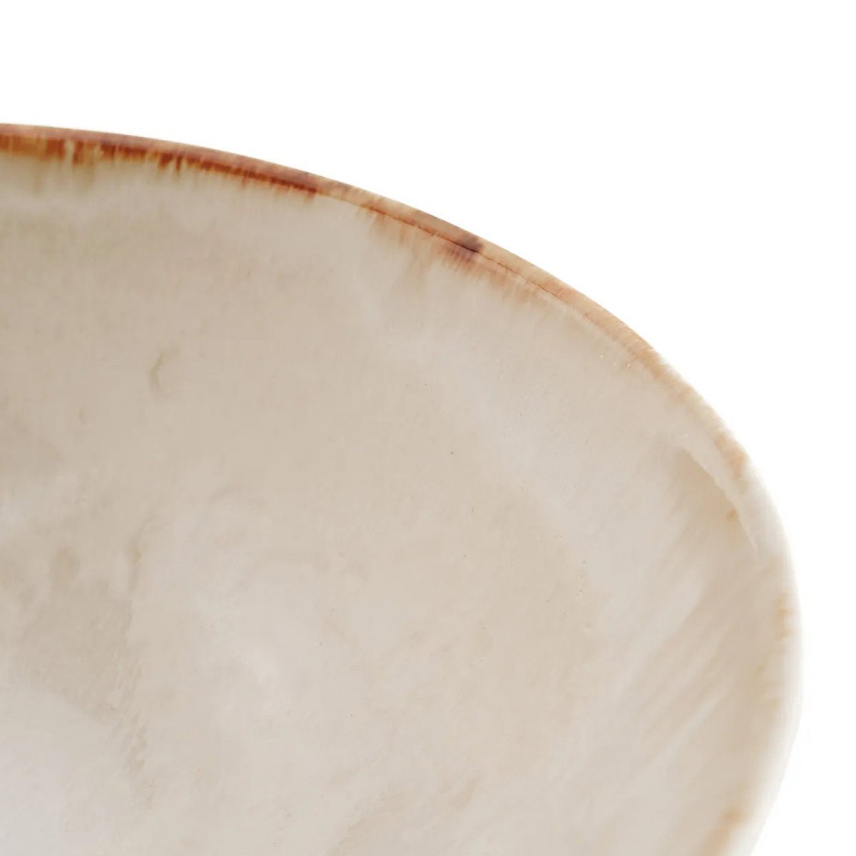 Portuguese Ceramic Serving Bowl - Large Handmade White and Gold