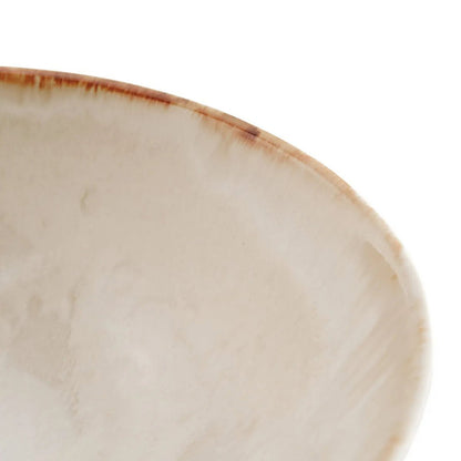 Portuguese Ceramic Serving Bowl - Large Handmade White and Gold