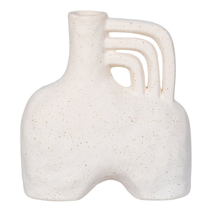 Vase - Vase, ceramic, beige, 18,5x8x19,5 cm