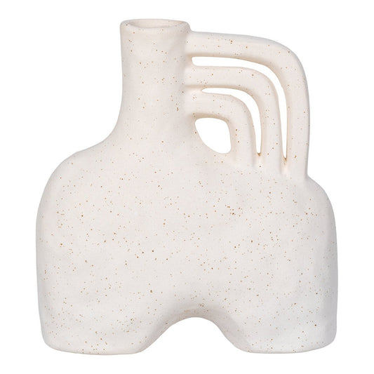 Ceramic Vase - Beige Nordic Style Vase, 19.5 cm Tall