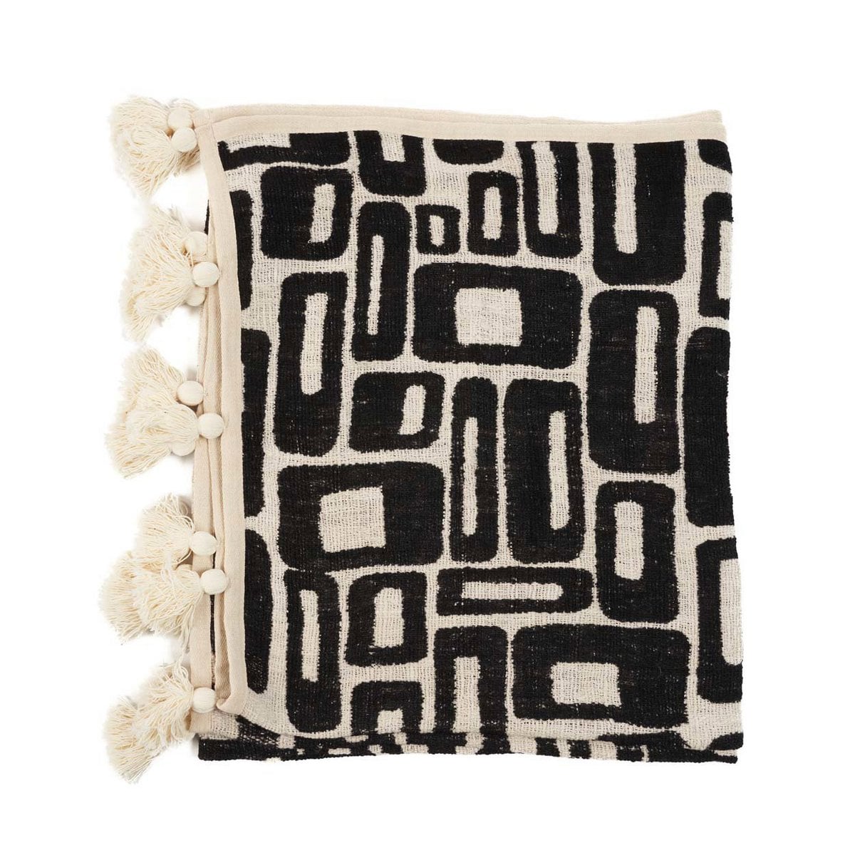 Natural Black Aztec Throw - Global Style Bed and Lounge Accent