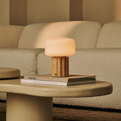 Rechargeable Table Lamp - Light Brown Cordless Lamp with 3 Modes