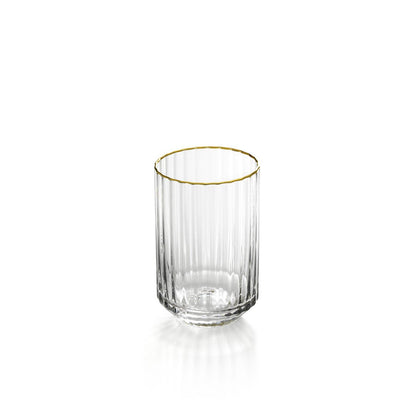 Recycled Glass Tumbler - Golden Rim, Handmade Drinkware