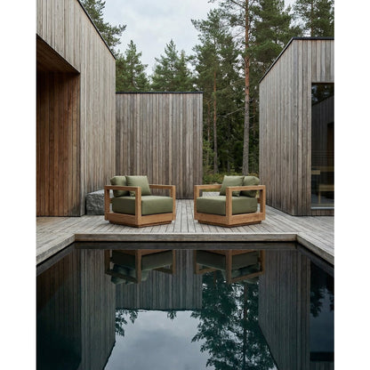 Teak Outdoor Sofa - Green Alga One Seater