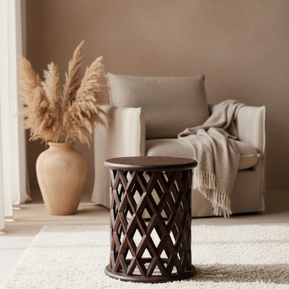 Mango Wood Stool Side Table - Palau Sustainable Design