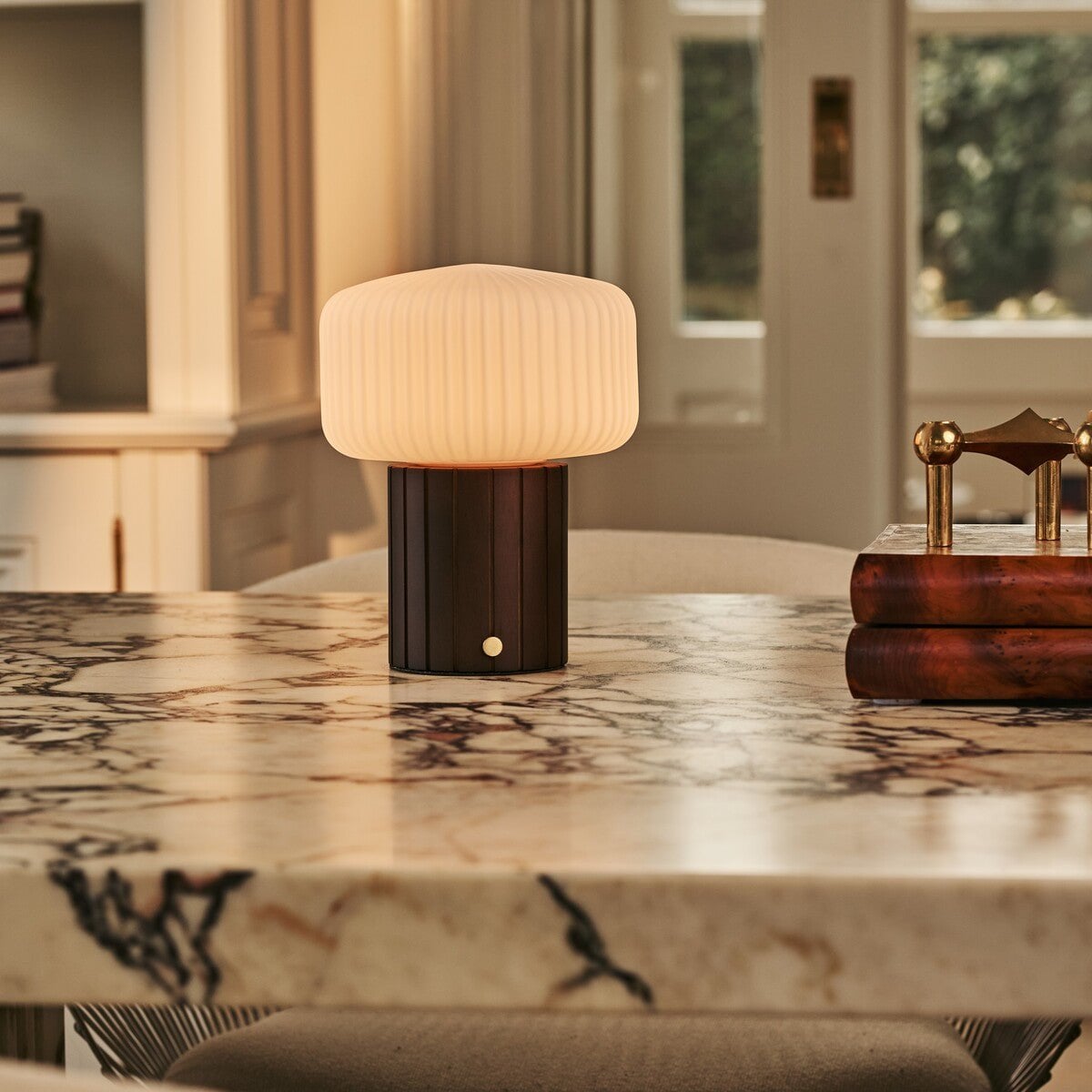 Margaux Dark Brown Rechargeable Table Lamp | Stylish, Cordless & 3 Light Modes