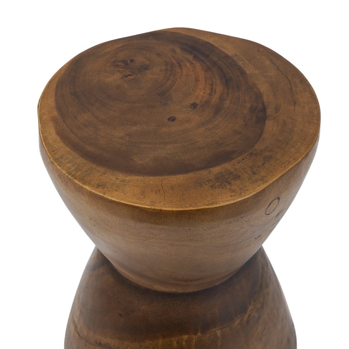 Suar Wood Stool - Natural Brown Accent Stool or Side Table