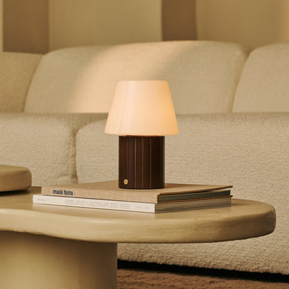 Cordless Table Lamp - Dark Brown Rechargeable Lamp with 3 Light Modes
