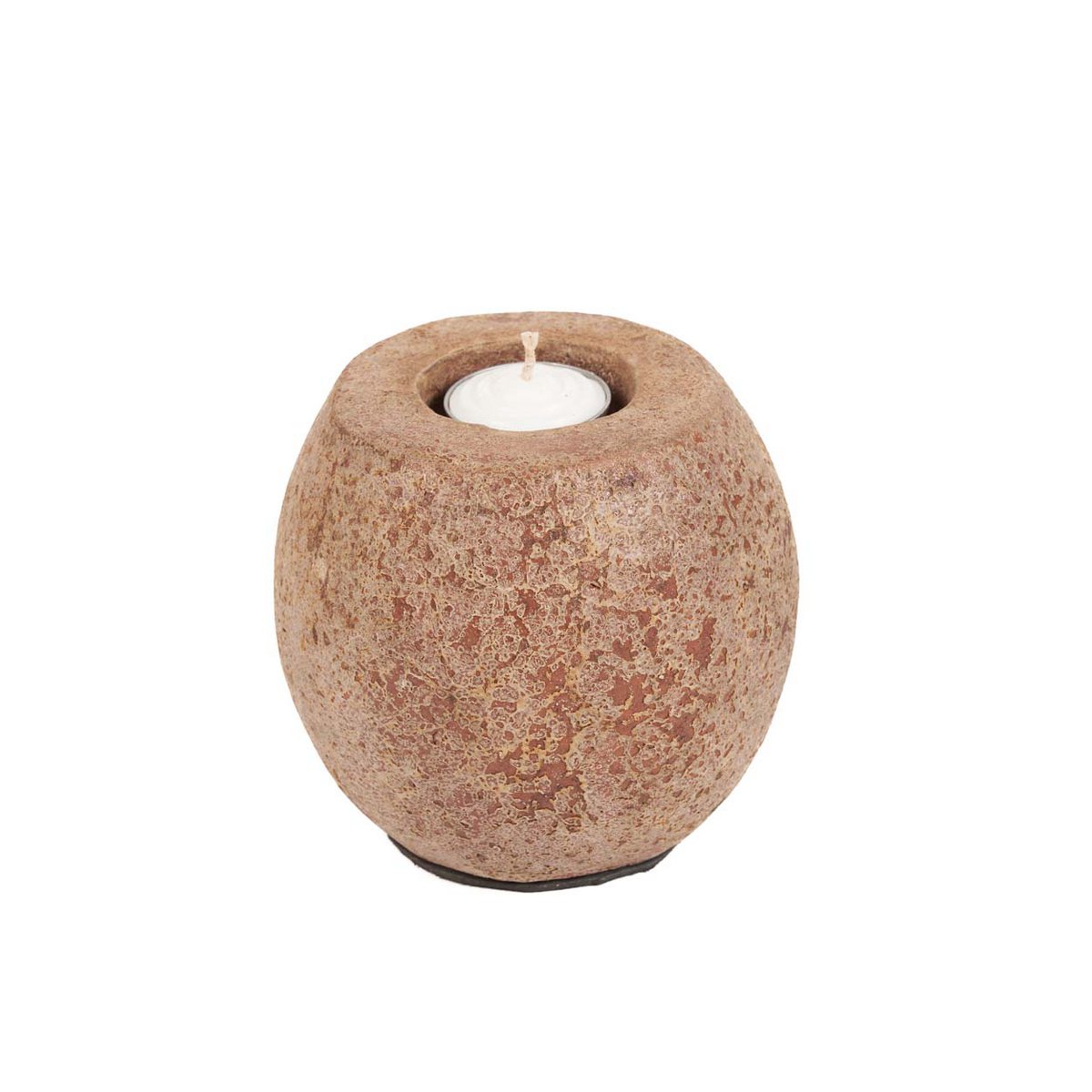 Terracotta Tea Light Candle Holder - Brown Cavestone Design