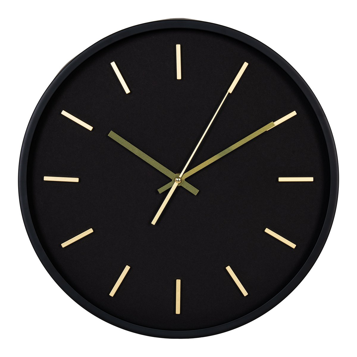 Black Wall Clock - Silent Round Clock, Kensington ø35 cm