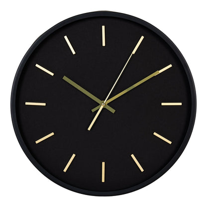 Black Wall Clock - Silent Round Clock, Kensington ø35 cm