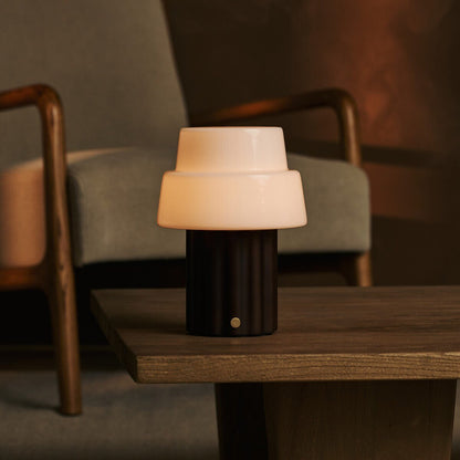 Laurent Dark Brown Rechargeable Table Lamp | Up to 100 Hours of Light, Versatile & Wood