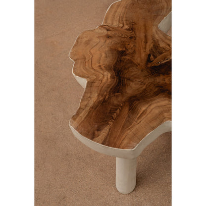 Rattan Side Table - Natural White Organic Accent Table