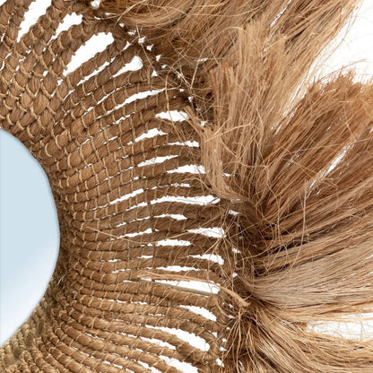 Abaca Woven Mirror - Natural Fiber Wall Decor