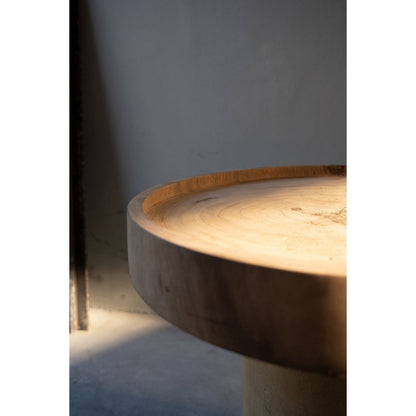 Suar Wood Side Table - Natural, Elegant Accent Table
