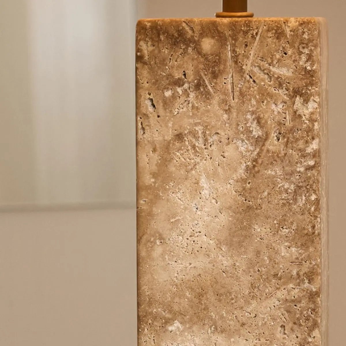 Rosie Travertinlampe | Baumwollschirm & Elegantes Design