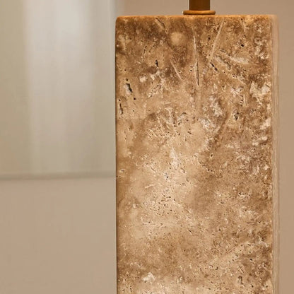 Rosie Travertinlampe | Baumwollschirm & Elegantes Design