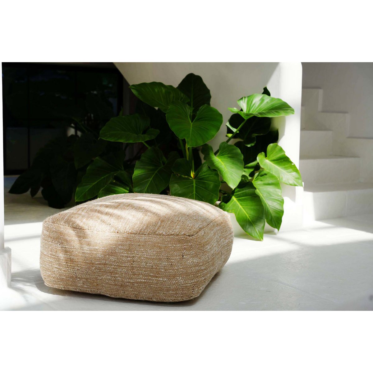 Beige Pouffe Ottoman - The Comfy Pouffe