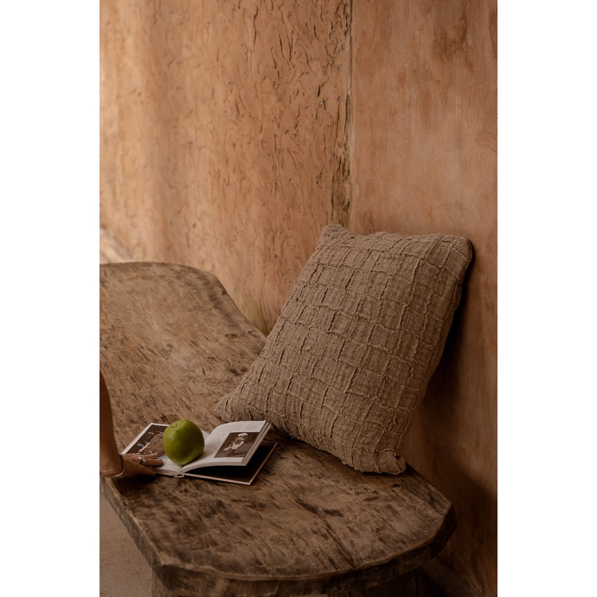 Funda de cojín The Linen Damier - Natural