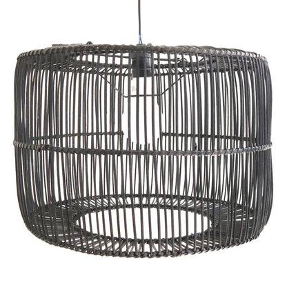Lampshade Black Rattan Ceiling Lamp Pendant Handmade from Natural Fibres LIKU (2 sizes)